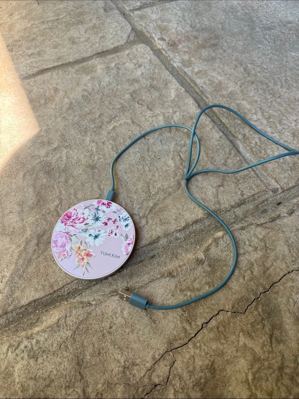 Yumi Kim Pink Floral Round Portable Charger